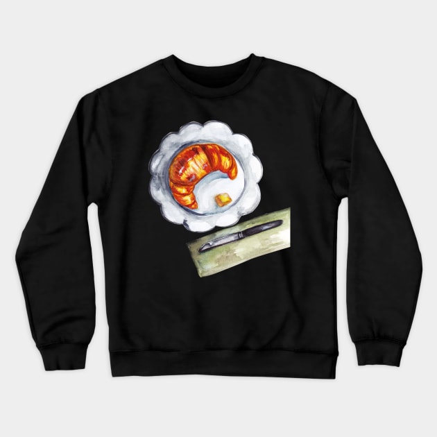 Croissant for Breakfast Crewneck Sweatshirt by Dearly Mu